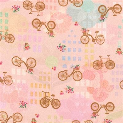 Happy Place- Bicycles- Blush- Shirting